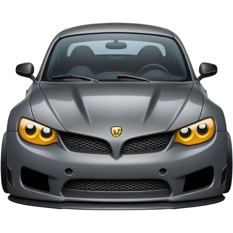 Emoji of a car with wide fenders, carbon fiber hood, and aggressive front bumper emoji