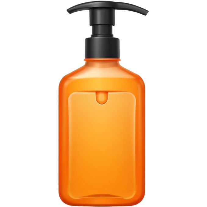 Square-shaped orange-colored shampoo - No product description emoji
