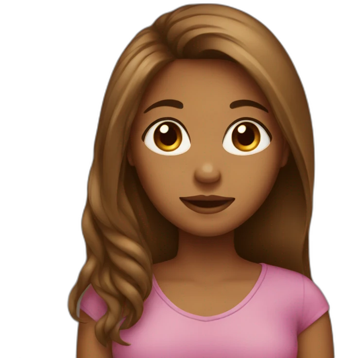 Brown complexion girl with long hairs emoji