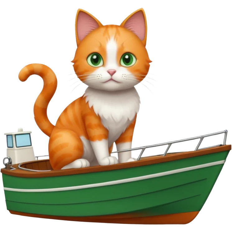 Cat standing on a the edge of an boat  emoji