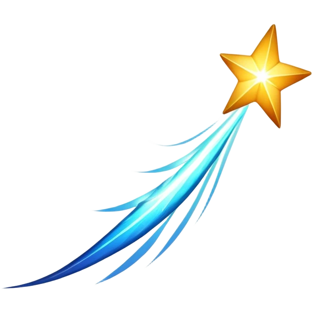 bright comet with long tail emoji