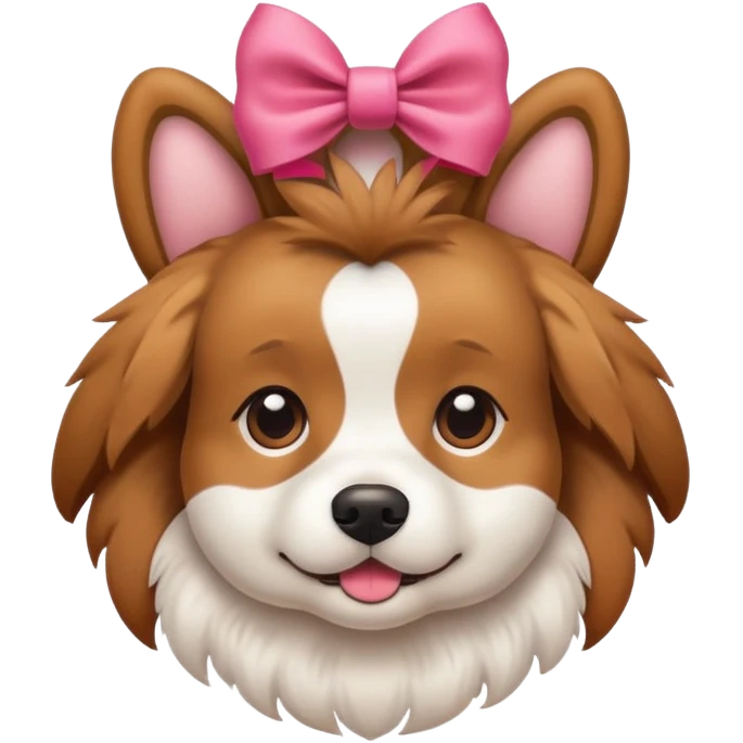 Dog wearing a bow on head emoji