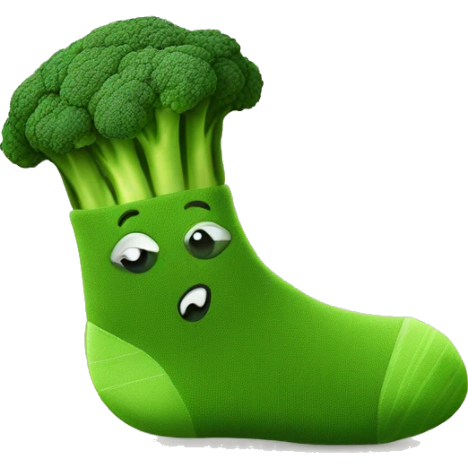 Sock made of broccoli  emoji