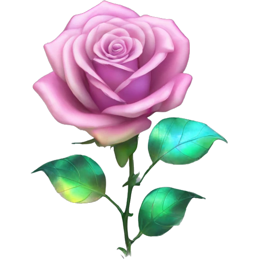 Holographic rose  emoji