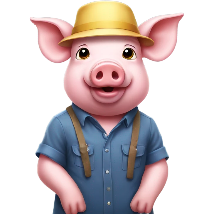 pig wearing bucket hat emoji