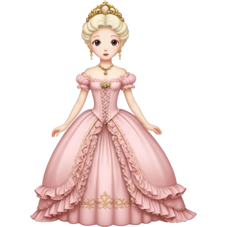 Isolated rococo gown, pale pink emoji