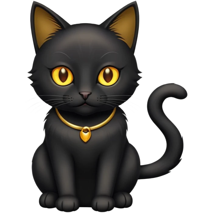 Black cat with golden eyes emoji
