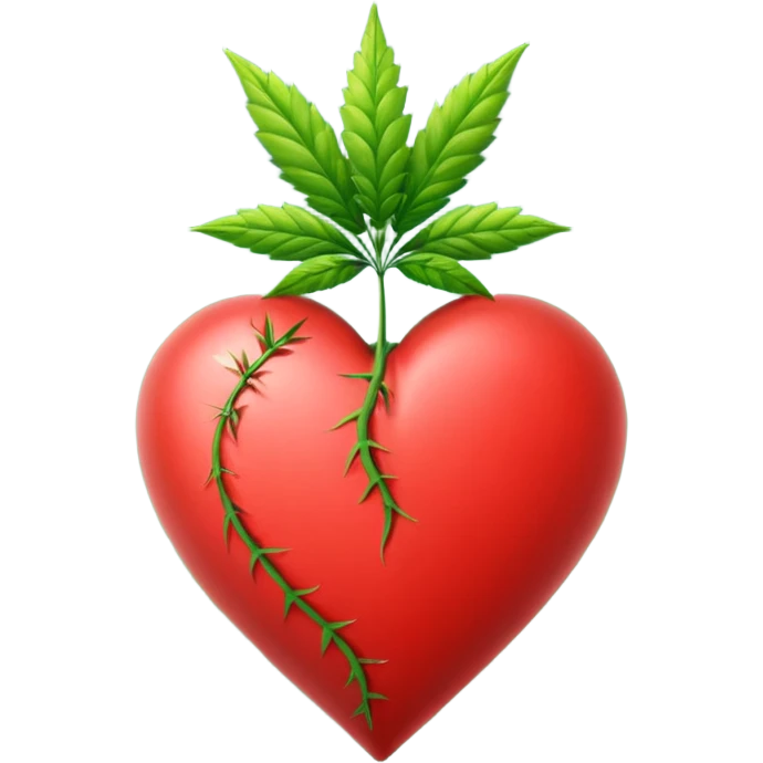 Animated weed heart emoji