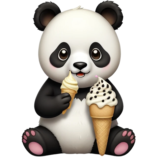 Panda eating ice cream emoji
