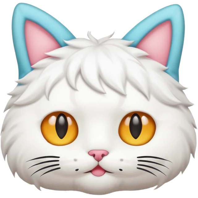 Pillow with cat ears and a face emoji