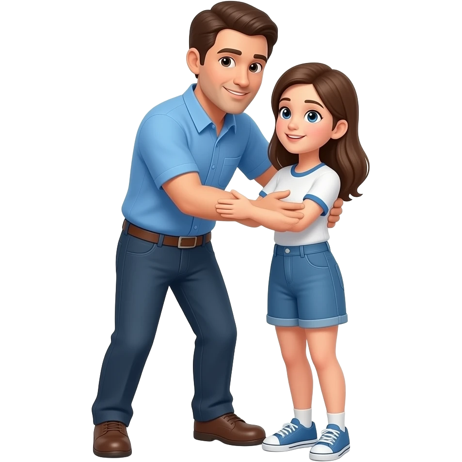 coach in a blue shirt grabs groing emoji