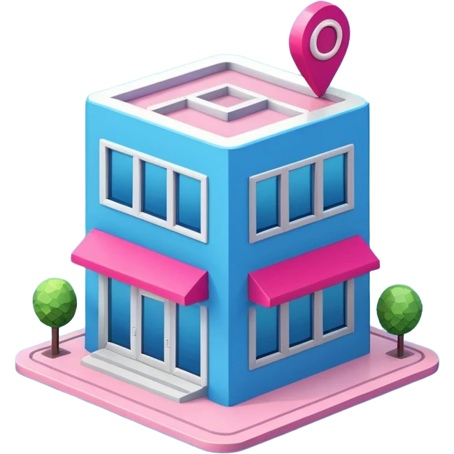 The building houses the Ozon order pickup point in its signature blue (digital blue) and raspberry colors. emoji