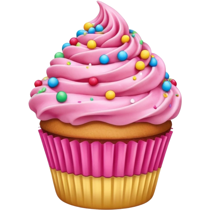 Cupcake with pink icing emoji