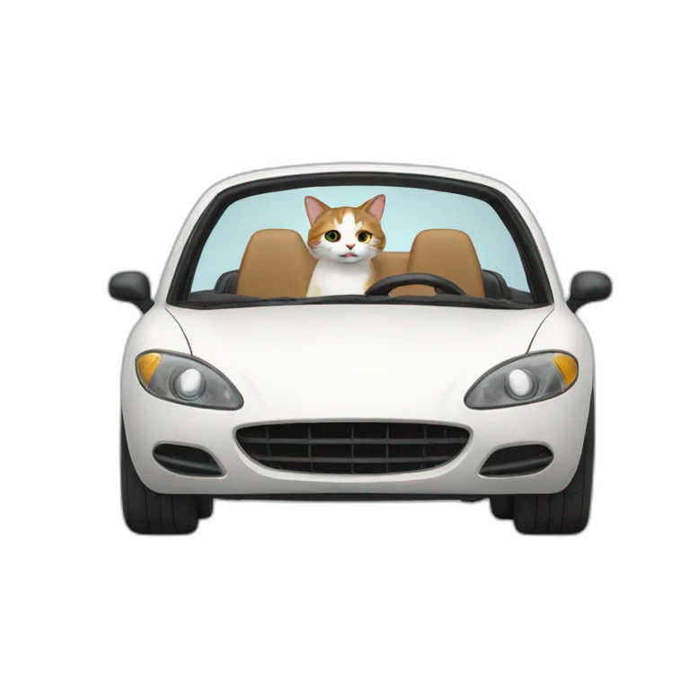 Cat driving a car emoji
