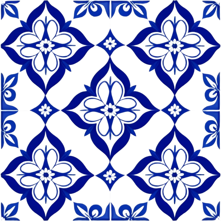 blue and white azulejos Lisbon tile pattern emoji