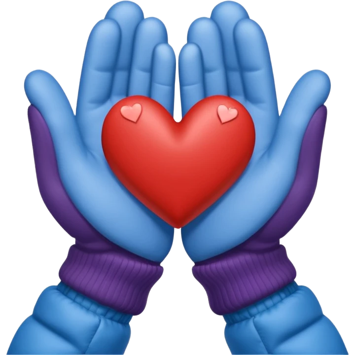 руки в варежках изображают сердечко emoji