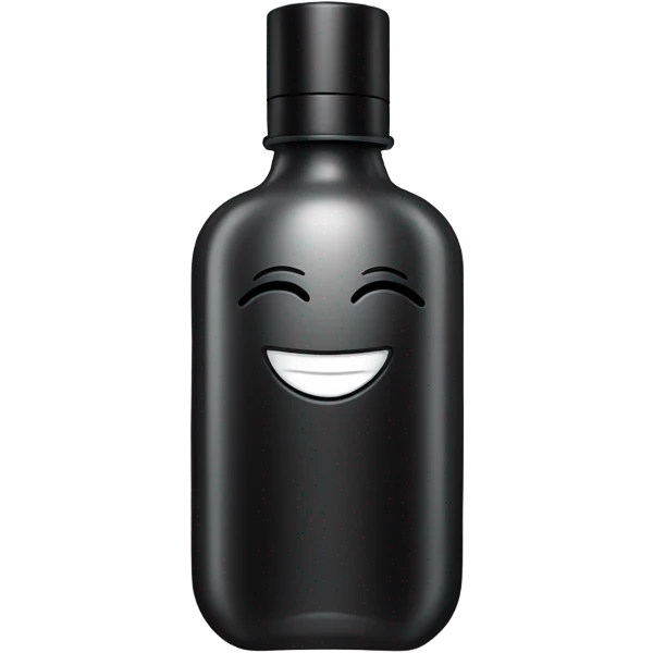 smiling perfume with black cap emoji