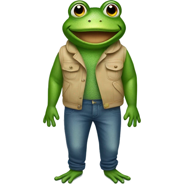 Frog wearing pants emoji