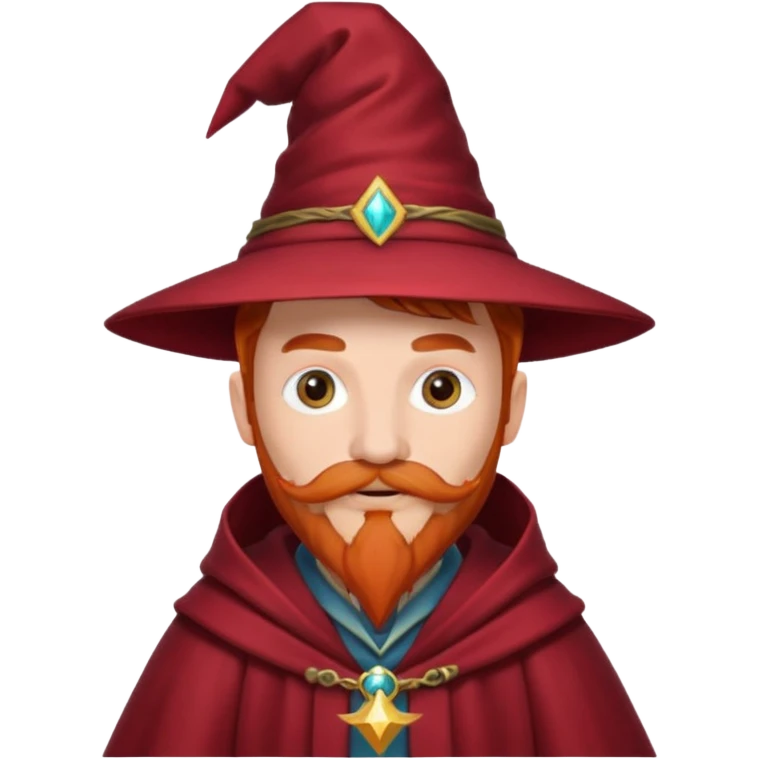 red haired wizard with mustache emoji