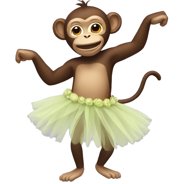 Monkey wearing a tutu dancing emoji