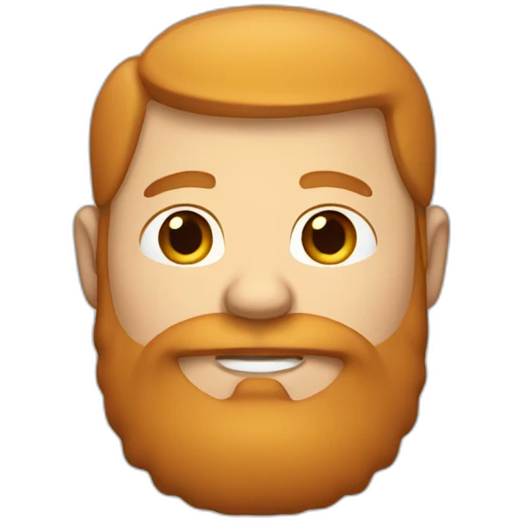 A man with a double chin and ginger beard emoji