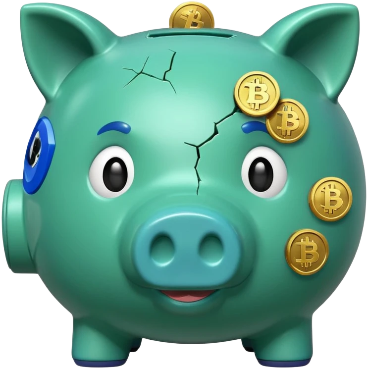 with piggybank with crypto  emoji