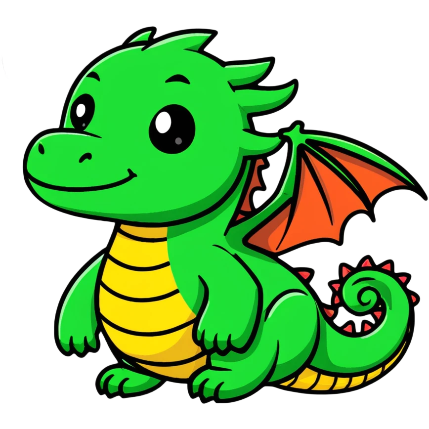 dragon, mythical creature with scales and wings emoji