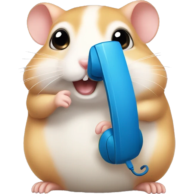 hamster calls on the phone emoji