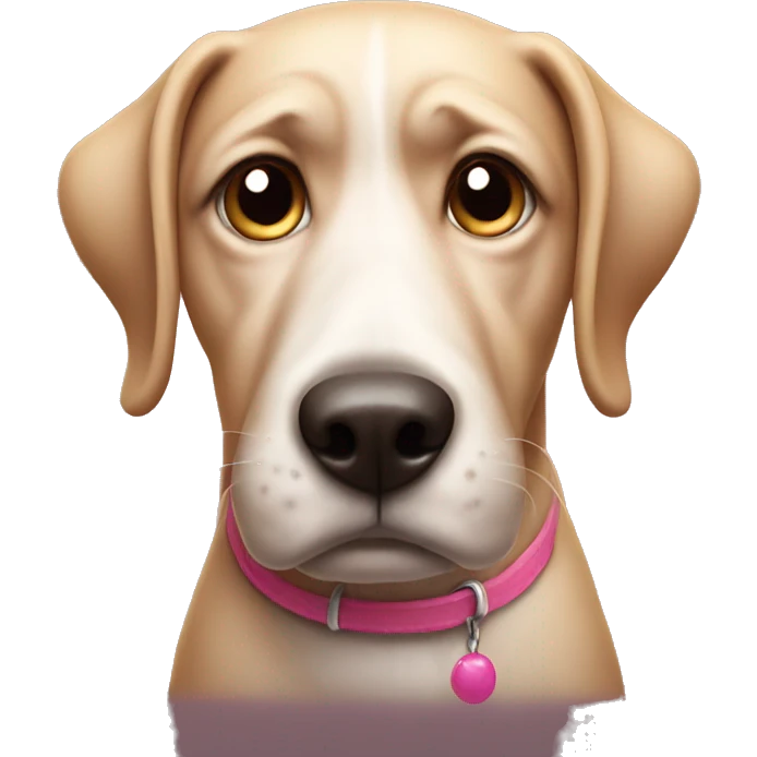 disgusted dog with pink nose emoji