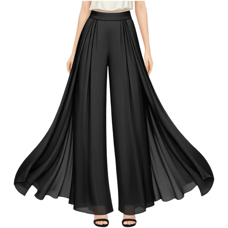 wide palazzo pants, flowing fabric, dramatic wide leg trousers, elegant women's pants, only the garment, no model emoji