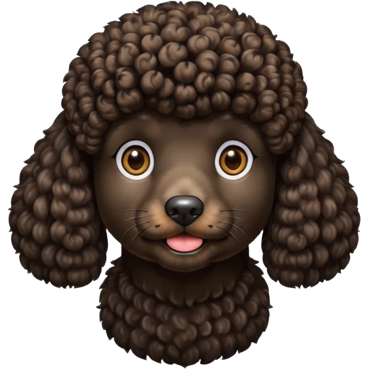 black poodle with brown fur around the mouth emoji