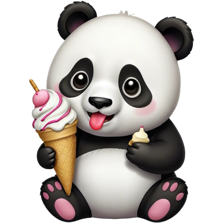 Panda eating ice emoji