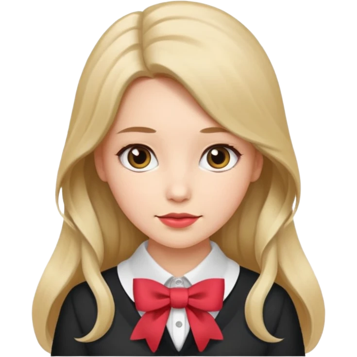 women with neckBow, ling hair style. emoji