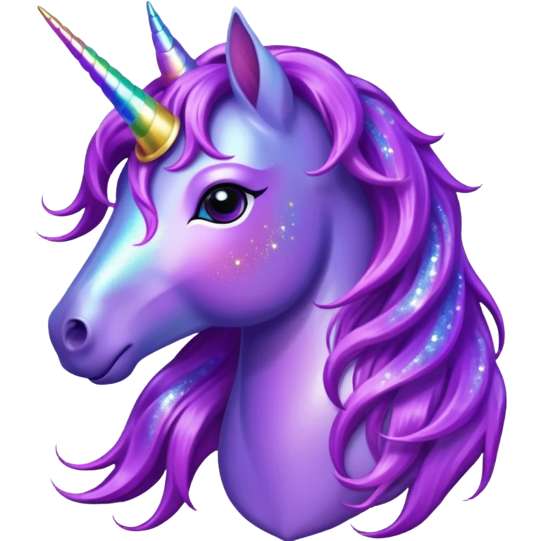 glitter purple unicorn emoji