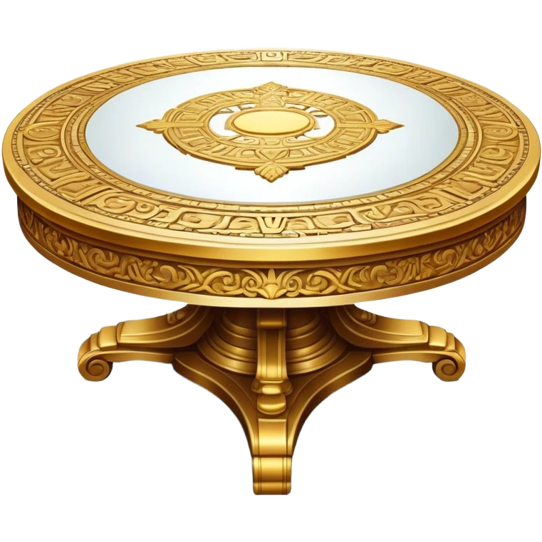 ancient big gold round meeting table emoji