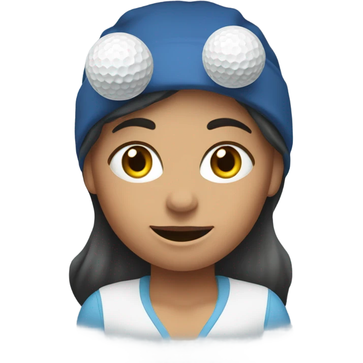 Jill from Jack and Jill with 4 golf balls around her head emoji