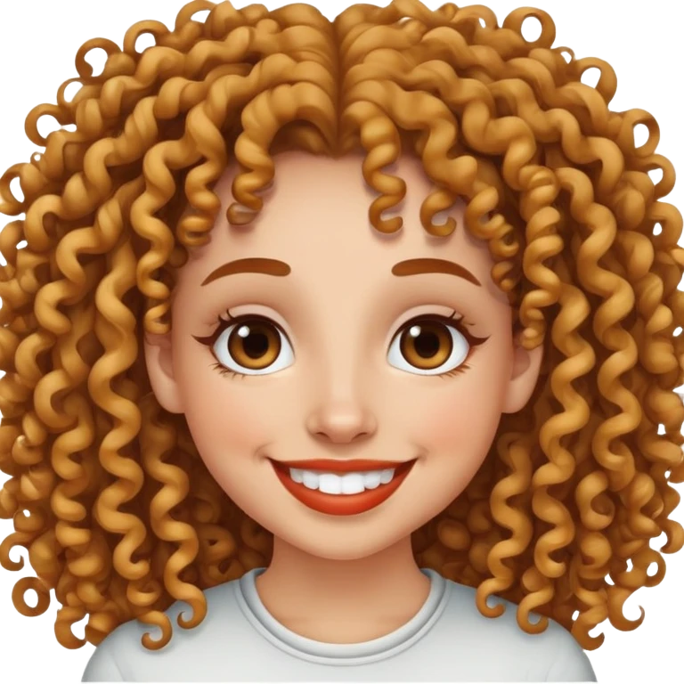 woman with curly hair septum ring in nostrils smiling  emoji