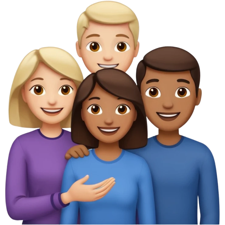 3 personas unidas clientes emoji