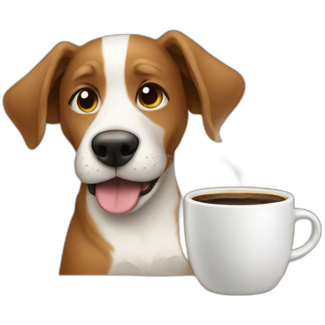 Dog drinking coffee  emoji