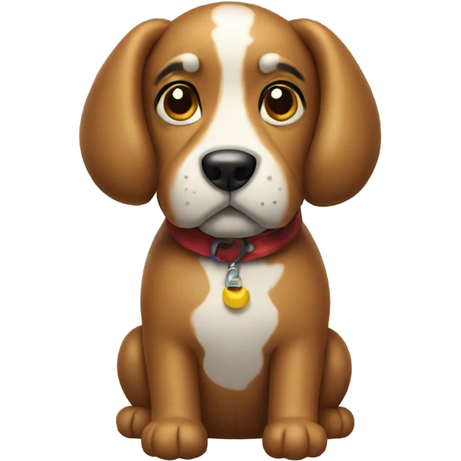 Simple classic dog made from a balloon emoji