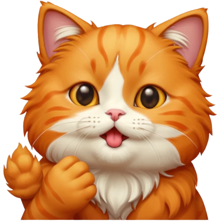 A cute cat emoji blowing a kiss with a little bite emoji