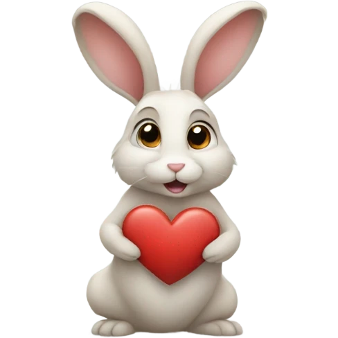 bunny making a hear  emoji