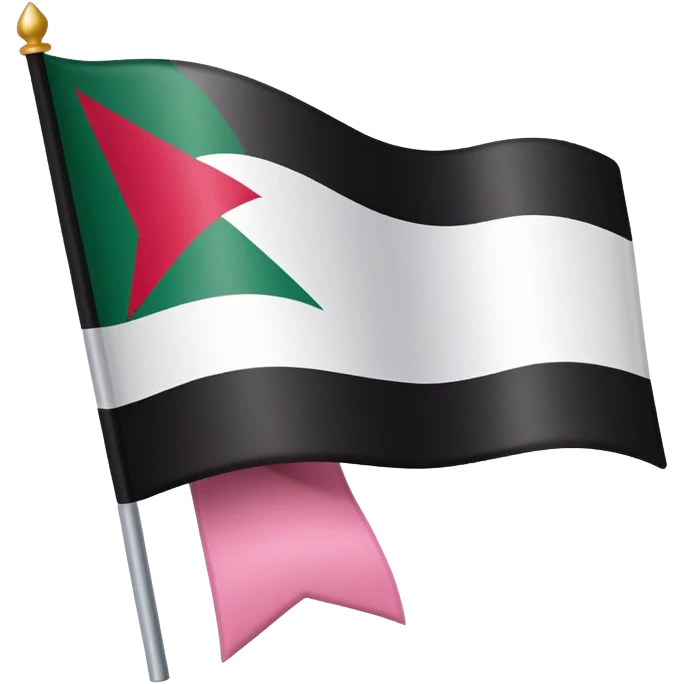 PALESTINE FLAG WITH PINK RIBBON  emoji