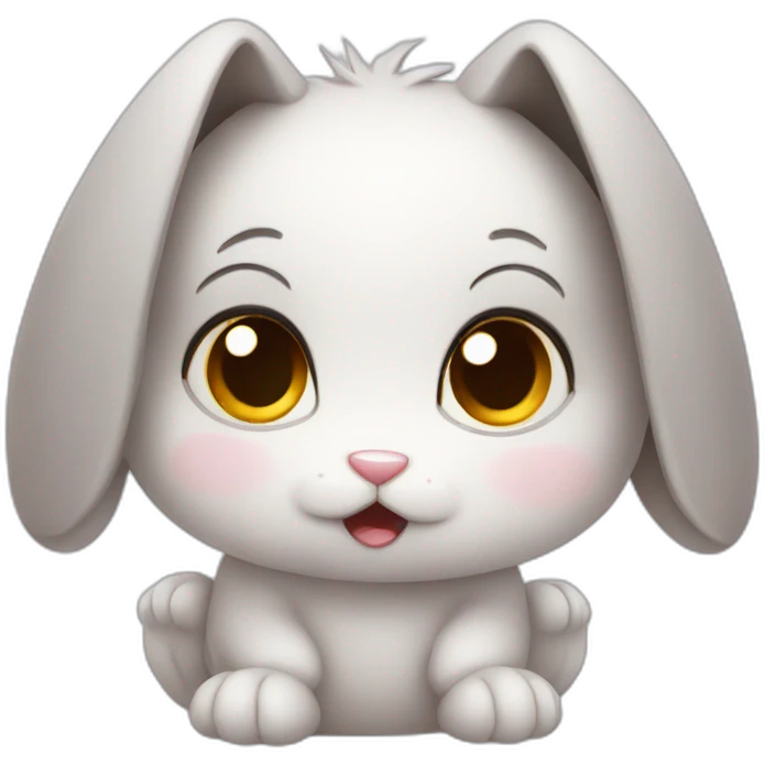 Anxious baby rabbit emoji