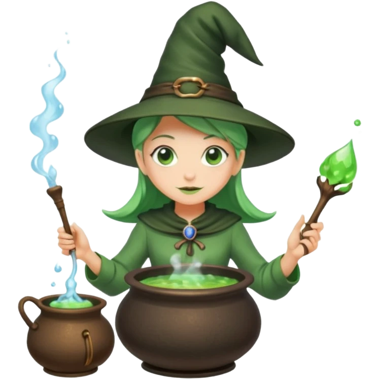 green witch cooking potion emoji