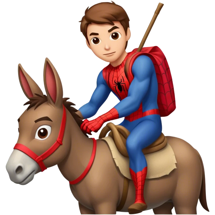 spider man riding on donkey emoji