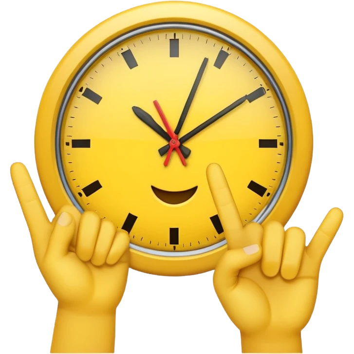 I want a clock it emoji with the fingers like the latest trend with two fingers emoji