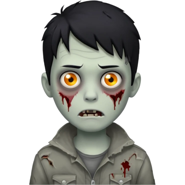 boy zombie with black hair emoji