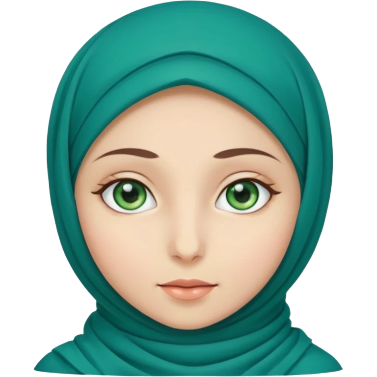 a girl wearing a hijab and has green and blue eyes emoji