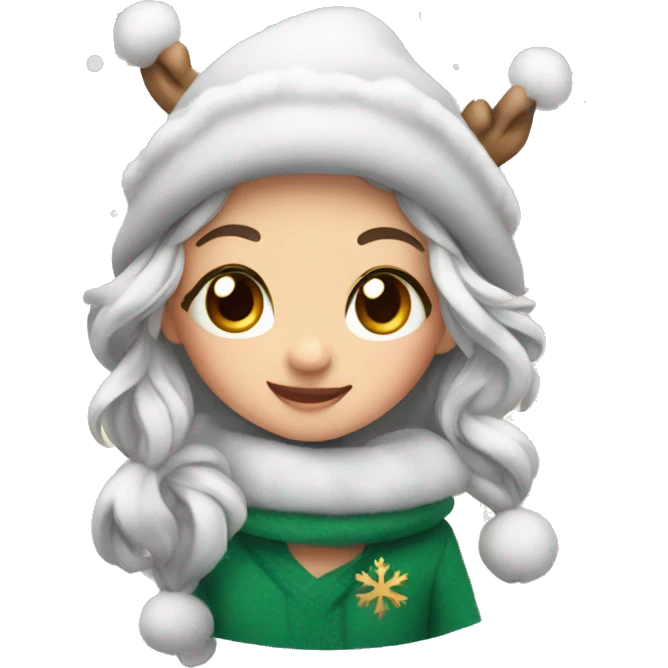 cute dear with christmas vibe emoji